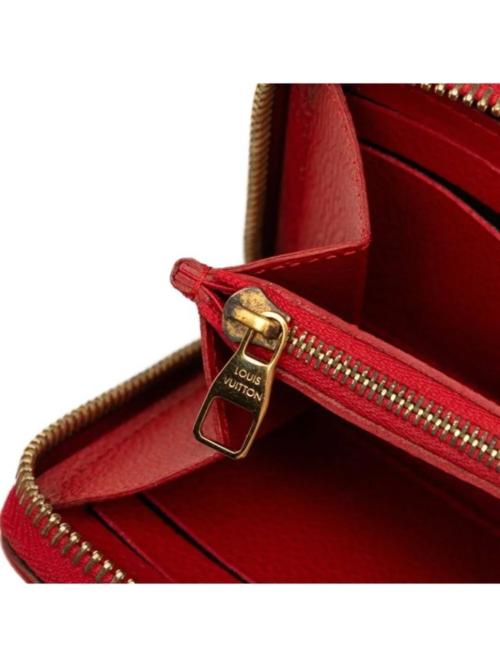 Louis Vuitton Wallet Navy Red Leather